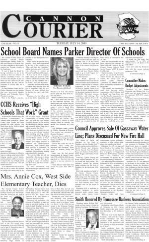 School Board Names Parker Director of Schools