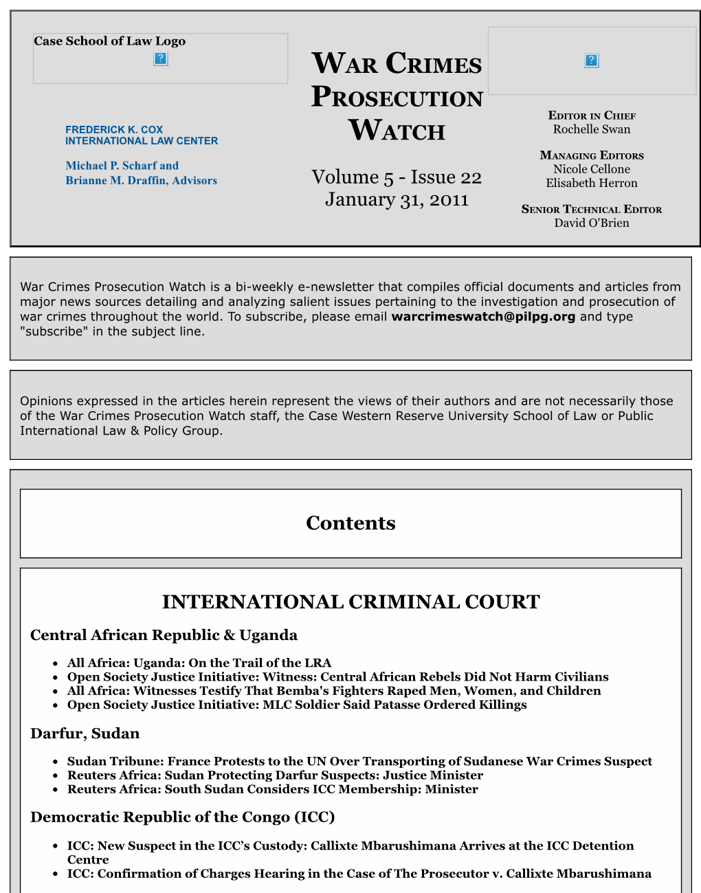 War Crimes Prosecution Watch