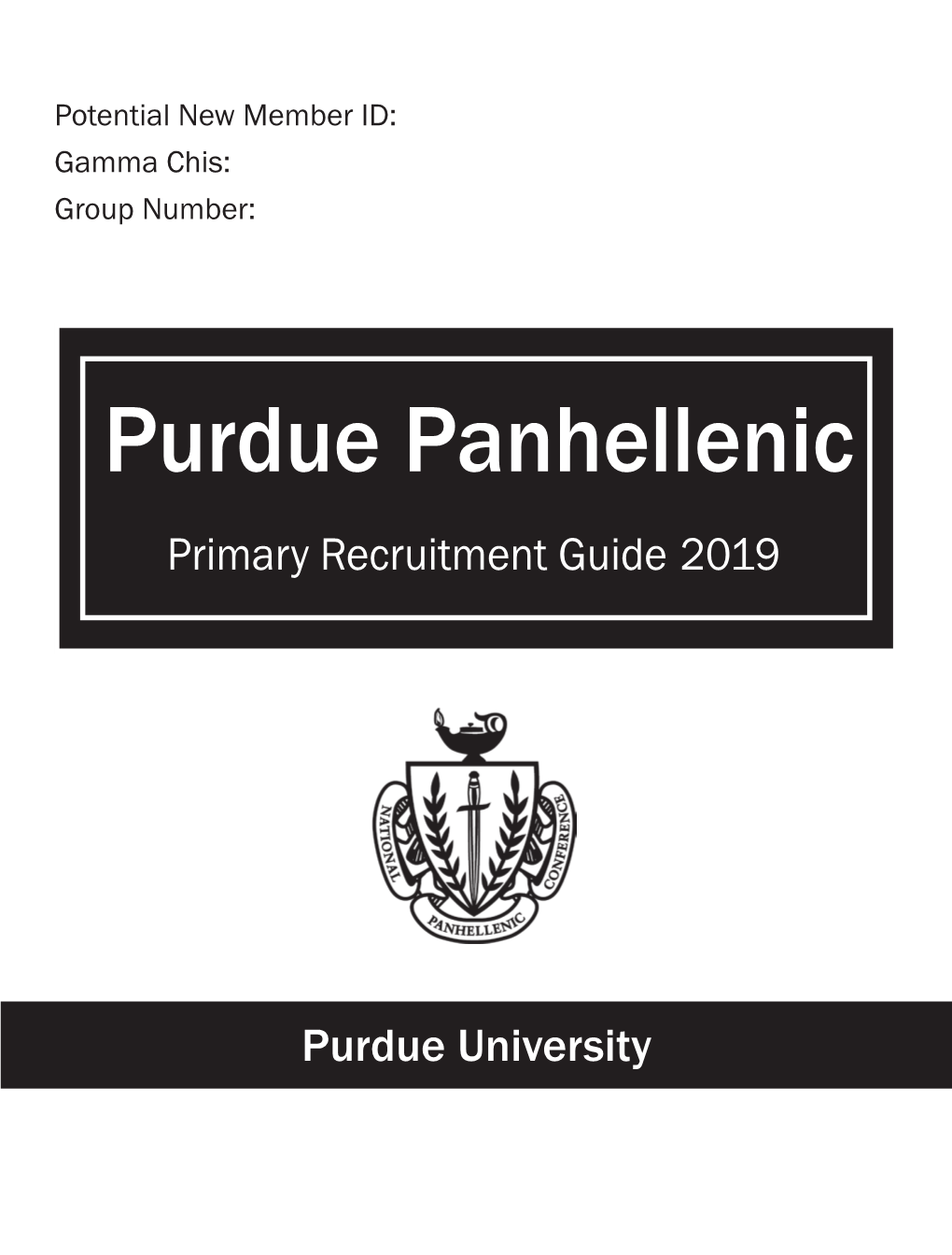 Purdue Panhellenic Primary Recruitment Guide 2019