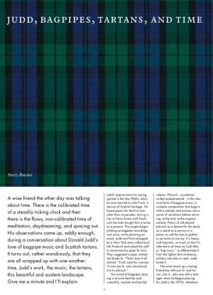 Judd, Bagpipes, Tartans, and Time