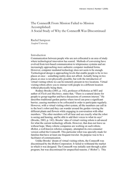 The Connectr from Mission Failed to Mission Accomplished: a Social Study of Why the Connectr Was Discontinued