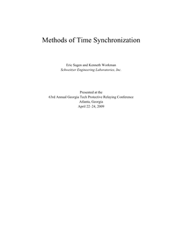 Methods of Time Synchronization