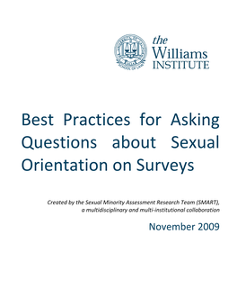 Best Practices for Asking Questions About Sexual Orientation on Surveys