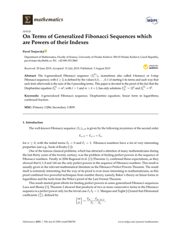 On Terms of Generalized Fibonacci Sequences Which Are Powers of Their Indexes