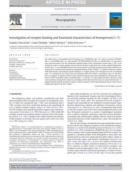 Investigation of Receptor Binding and Functional Characteristics of Hemopressin(1–7)