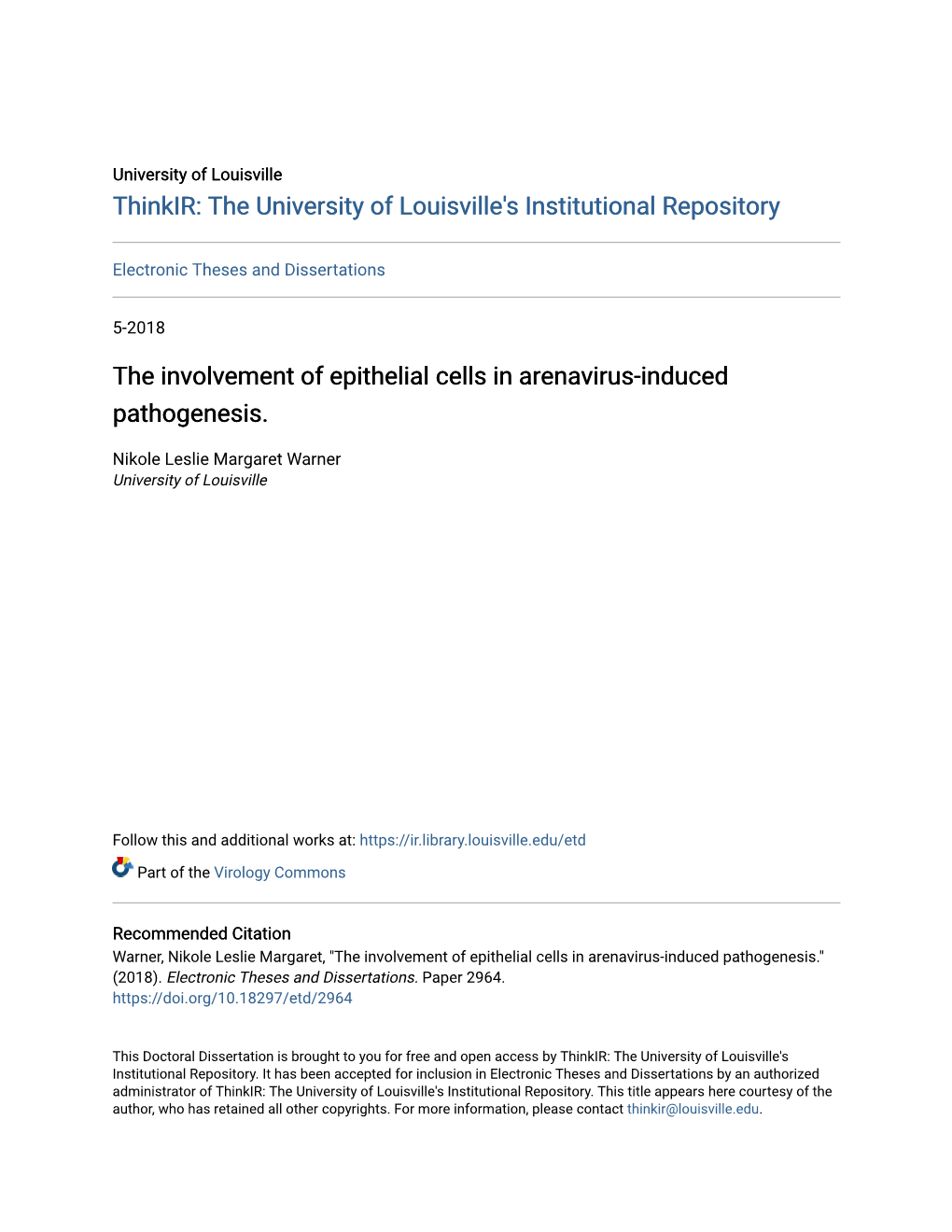 The Involvement of Epithelial Cells in Arenavirus-Induced Pathogenesis