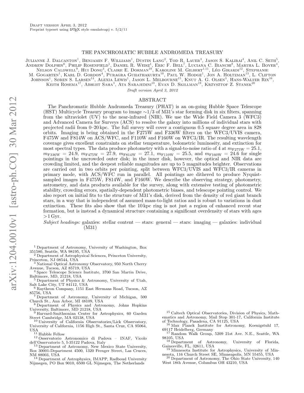 Arxiv:1204.0010V1 [Astro-Ph.CO] 30 Mar 2012