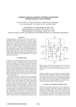 A Spiking Silicon Central Pattern Generator with Floating Gate Synapses