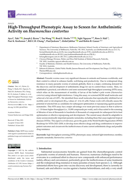 High-Throughput Phenotypic Assay to Screen for Anthelmintic Activity on Haemonchus Contortus