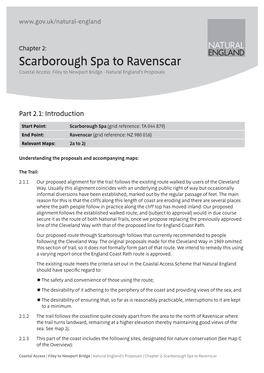 Scarborough Spa to Ravenscar Coastal Access: Filey to Newport Bridge - Natural England’S Proposals