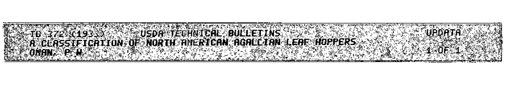 A Classification of North American Agallian Leaf Hoppers