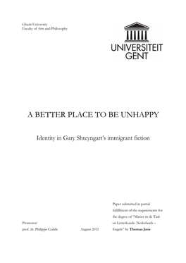 A Better Place to Be Unhappy