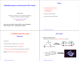 Multidimensional and Directional Filter Banks