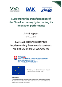 Supporting the Transformation of the Slovak Economy by Increasing Its Innovation Performance