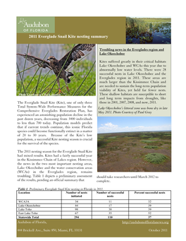 2011 Everglade Snail Kite Nesting Summary