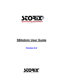 Storix Sbadmin User Guide V8.2