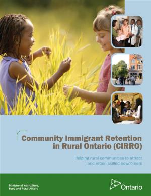 Community Immigrant Retention in Rural Ontario (CIRRO)