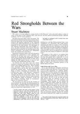 Red Strongholds Between the Wars