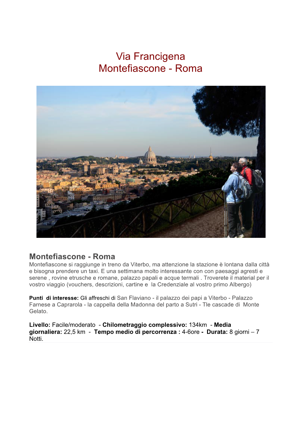 Via Francigena Montefiascone - Roma