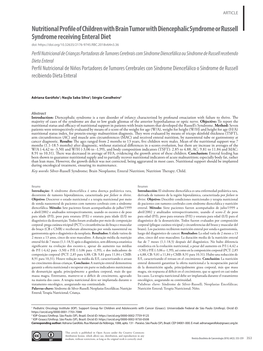 Nutritional Profile of Children with Brain Tumor with Diencephalic