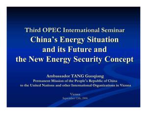 China's Energy Situation and Its Future and the New Energy Security Concept