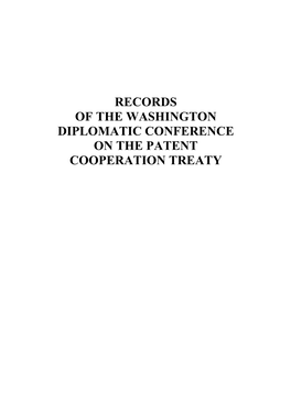 Records of the Washington Diplomatic Conference of the Patent