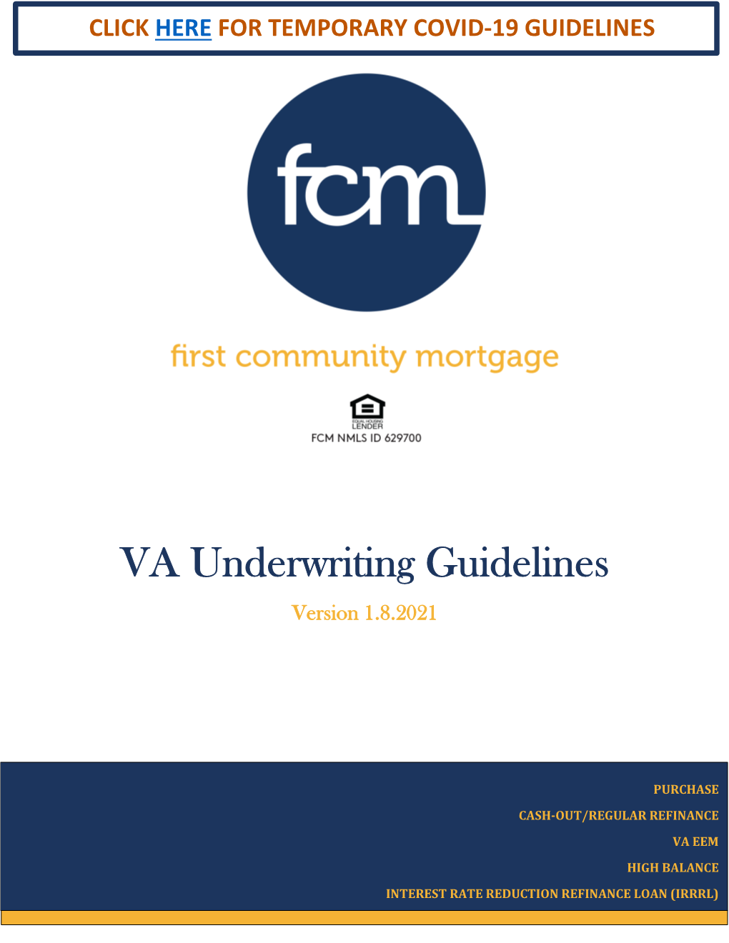 VA Underwriting Guidelines Version 1.8.2021