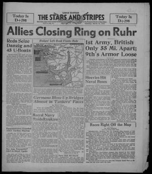 Allies Closing Ring on Ruhr Reds Seize Hodges' Left Hook Flanks Ruhr Bocholt I 1St Army, British Danzig and 45 U-Boats Only 55 Mi