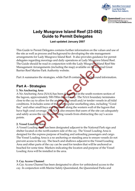 Lady Musgrave Island Reef (23-082) Guide to Permit Delegates Last Updated January 2007