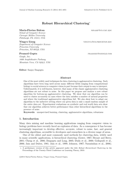 Robust Hierarchical Clustering∗