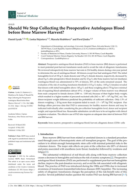 Should We Stop Collecting the Preoperative Autologous Blood Before Bone Marrow Harvest?