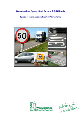 Warwickshire Speed Limit Review a & B Roads