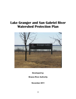 Lake Granger and San Gabriel River Watershed Protection Plan