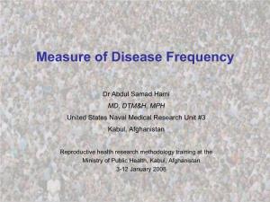 Measure of Disease Frequency