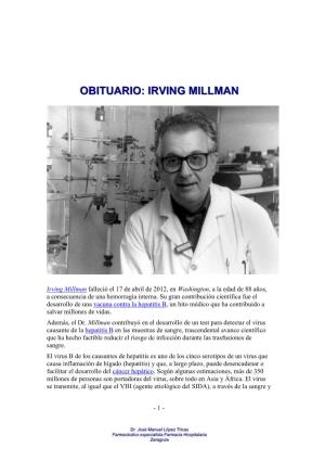 Obituario De Irving Millman