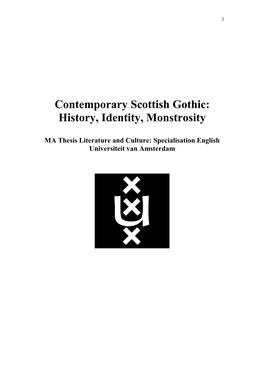 Contemporary Scottish Gothic: History, Identity, Monstrosity