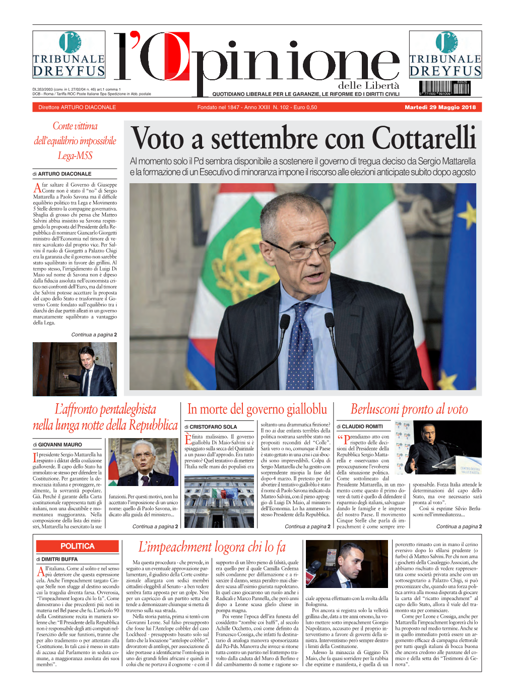 Voto a Settembre Con Cottarelli