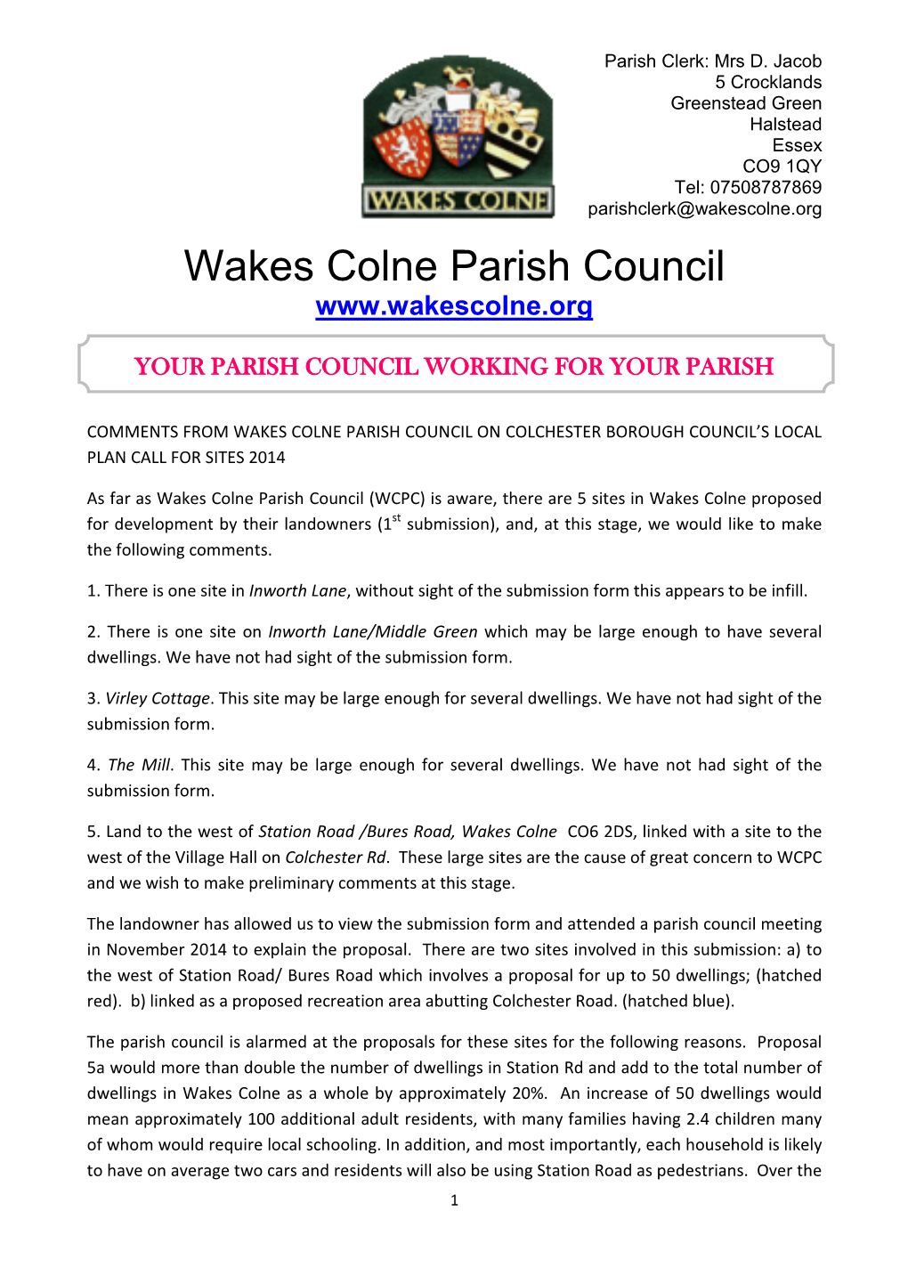 654 Wakes Colne Parish Council
