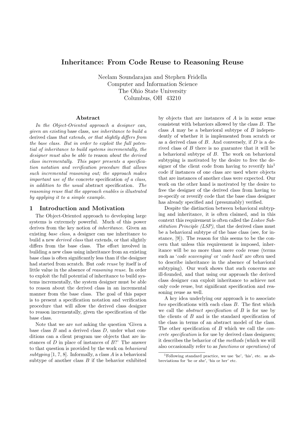 Inheritance: from Code Reuse to Reasoning Reuse