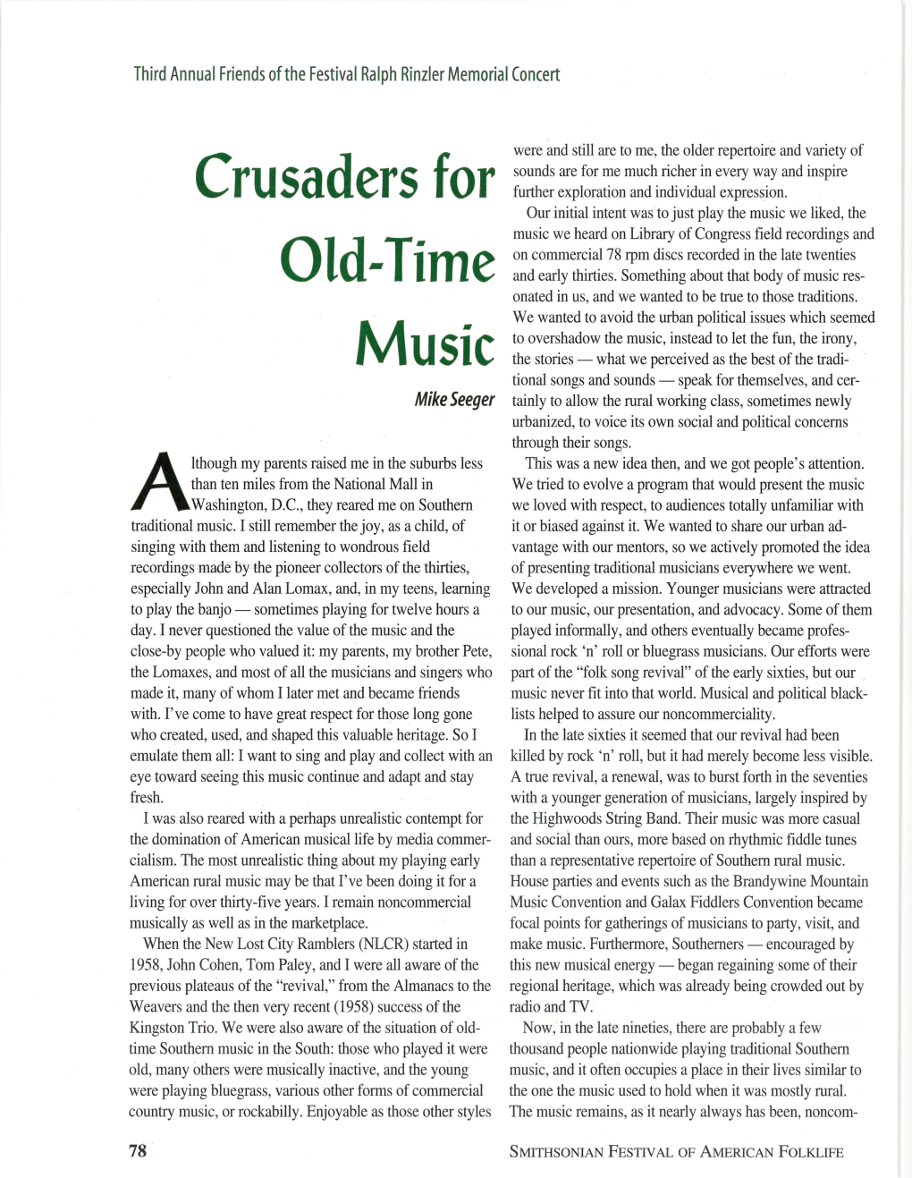 Crusaders for Old-Time Music