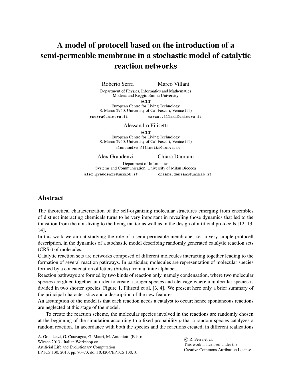 A Model of Protocell Based on the Introduction of a Semi-Permeable Membrane in a Stochastic Model of Catalytic Reaction Networks