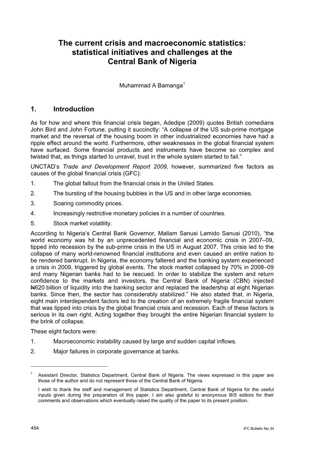 Statistical Initiatives and Challenges at the Central Bank of Nigeria