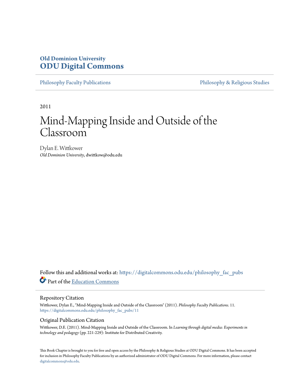 Mind-Mapping Inside and Outside of the Classroom Dylan E