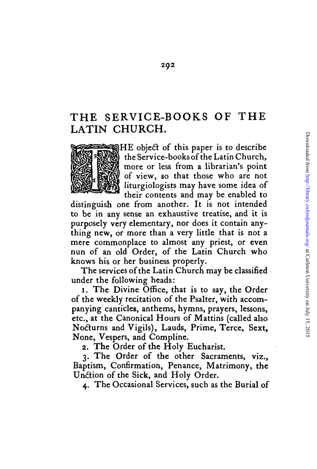 The Service-Books of the Latin Church