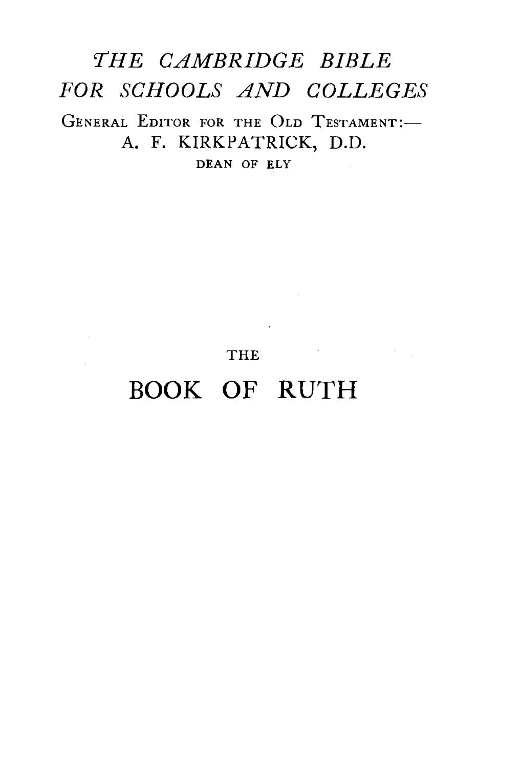 BOOK of RUTH CAMBRIDGE UNIVERSITY PRESS I!Onbon: FETTER LANE, E.C