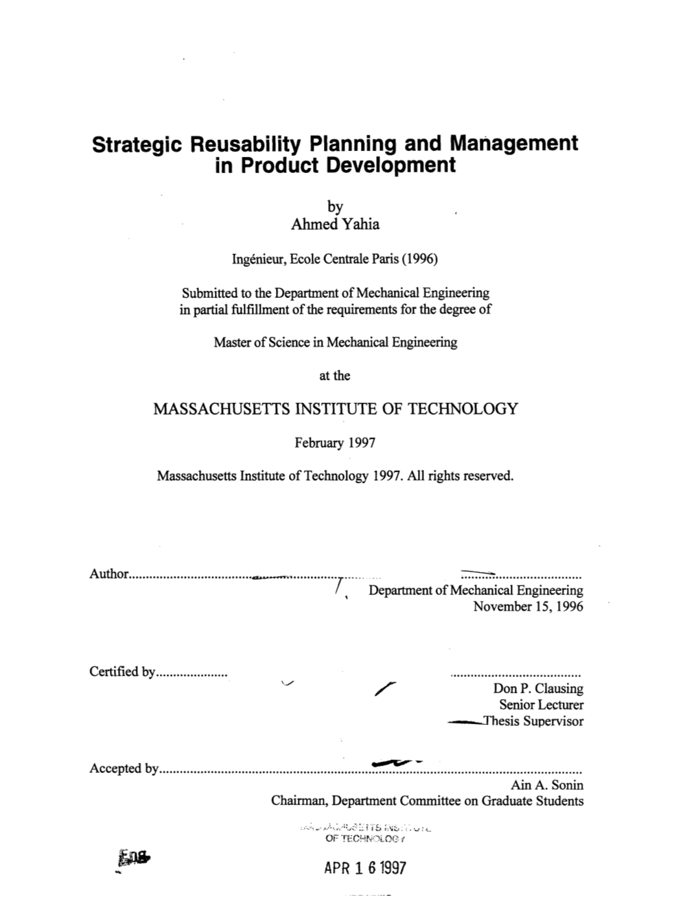 Reusability Planning and Management in Product Development