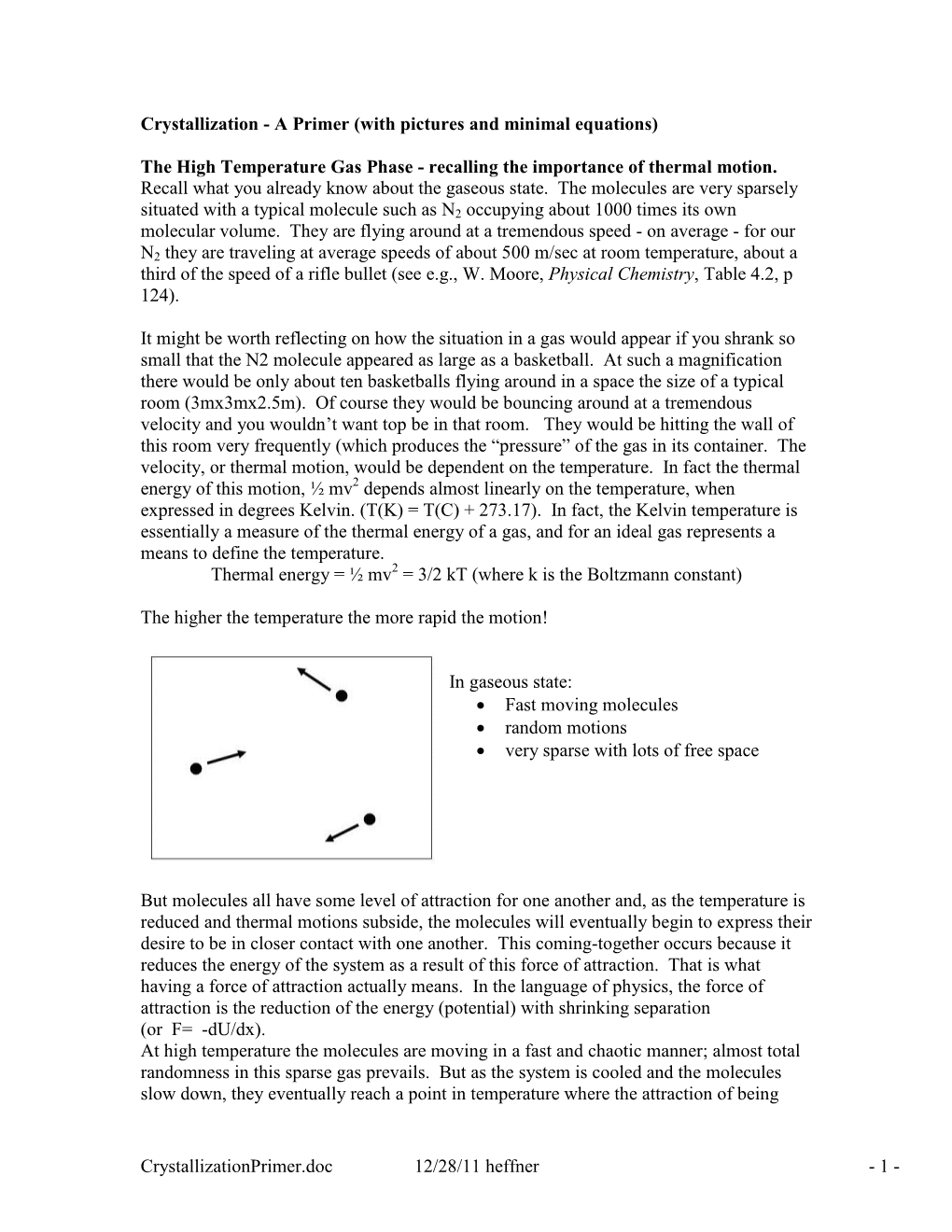 Crystallization - a Primer (With Pictures and Minimal Equations)