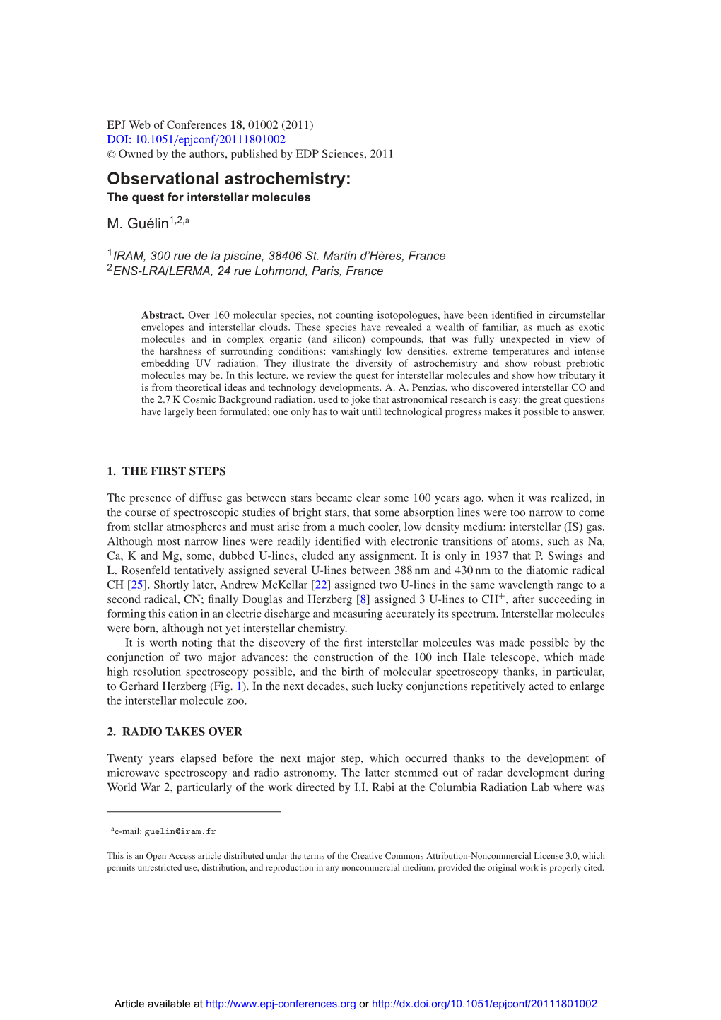 Observational Astrochemistry: the Quest for Interstellar Molecules