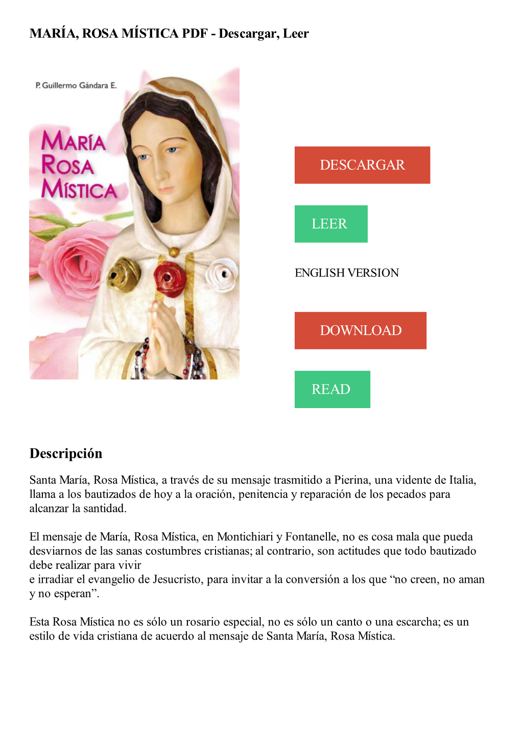 Maria, Rosa Mistica
