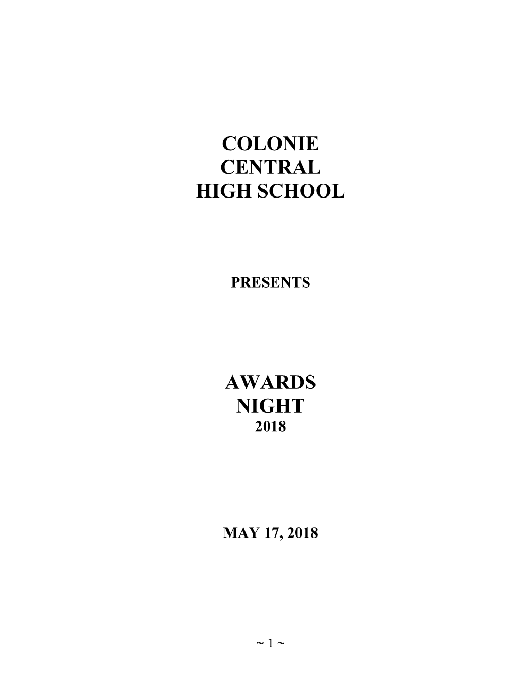 Colonie Central High School Awards Night